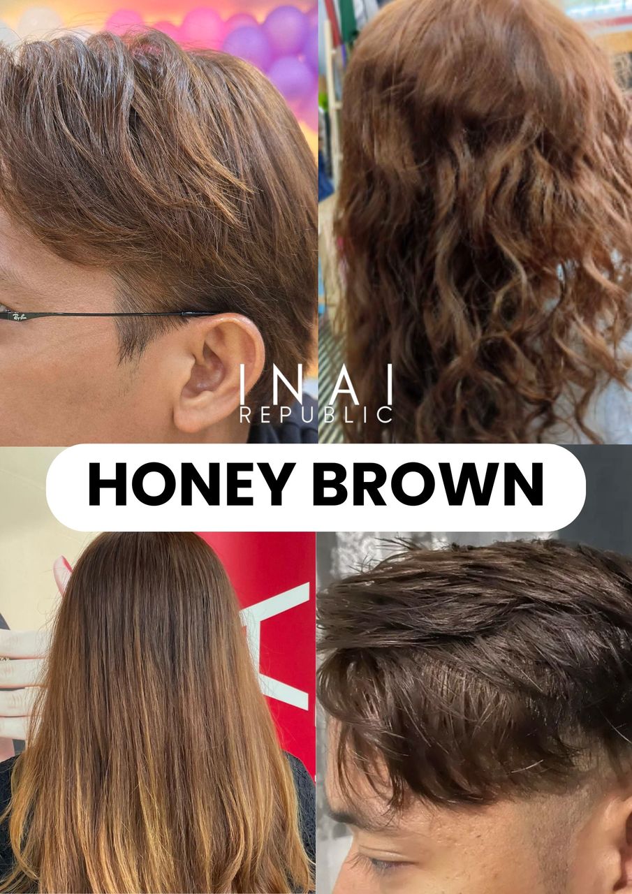 Galeri hasil warna Honey Brown daripada laman rasmi Inai Republic